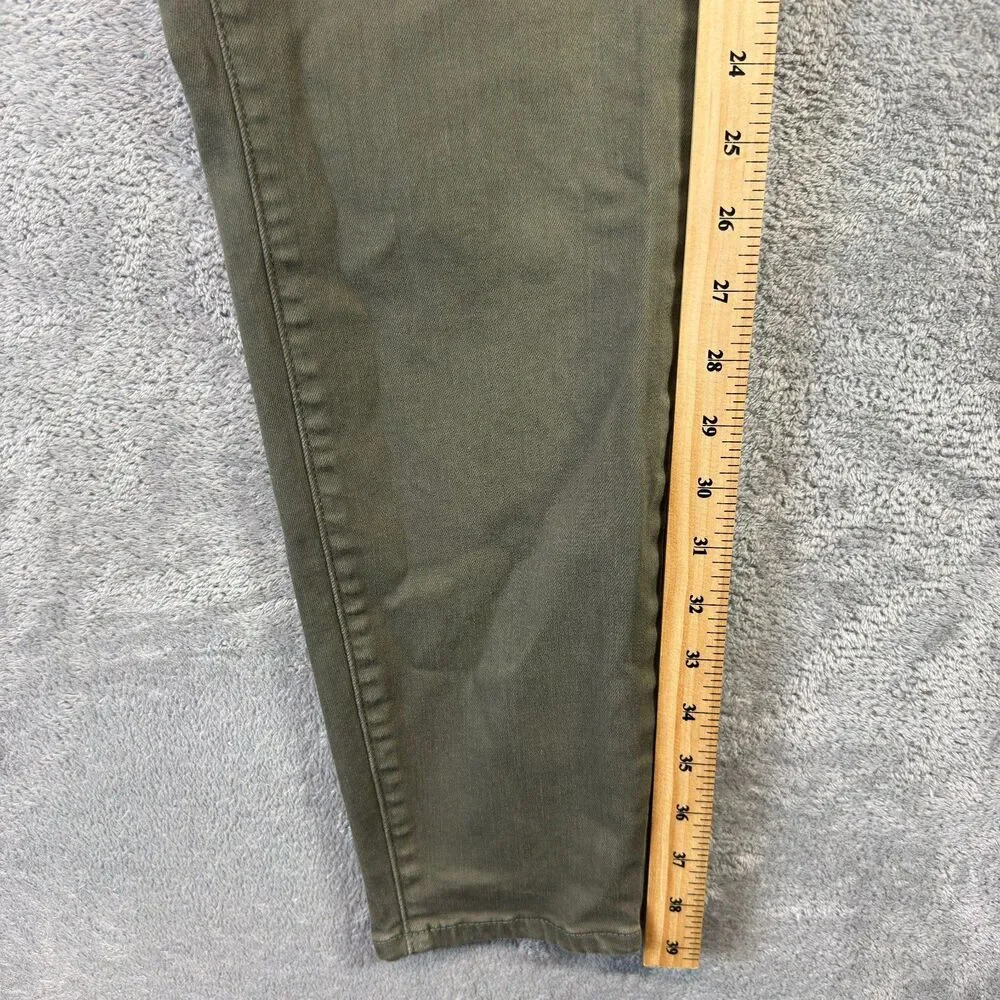 Torrid Jeans Womens 14R Olive Green Sky High Skinny Button Fly Stretch Regular